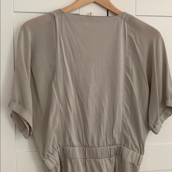 J. Crew light grey dress gathered waist - Picture 2 of 3